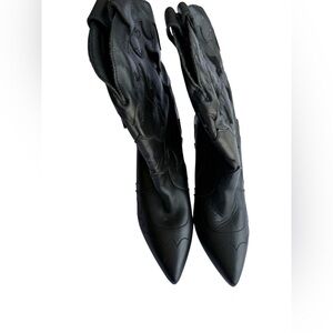 Dingo Black Western Boots Fringe Women’s Sz 10m Pull On Y2K, Country, Glam Rock